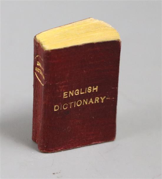 Miniature Book - The Smallest English Dictionary in the World, David Bryce, Glasgow [c.1896] 3 x 2cm